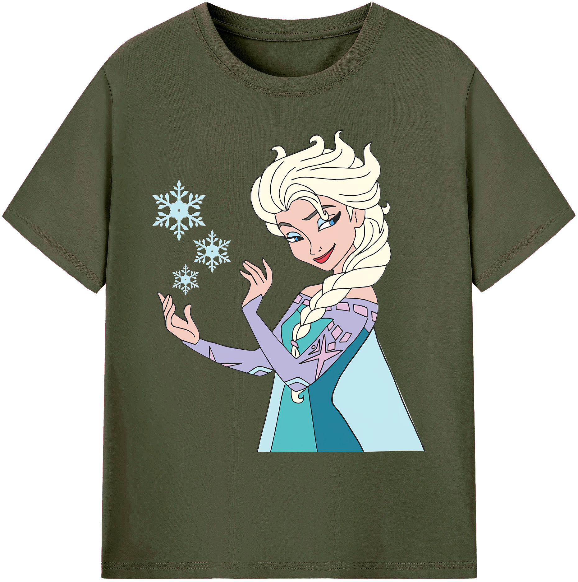 （画像用） アナと雪の女王 アンナ エルサ Frozen Anna Elsa 綿100％ メンズ半袖Tシャツ｜肌触りやわらか＆通気性